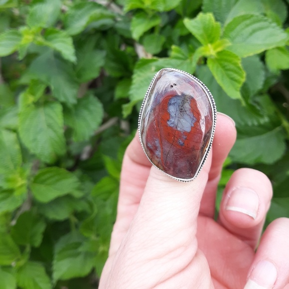 New Bloodstone Jasper 925 Silver Ring. - Picture 3 of 9
